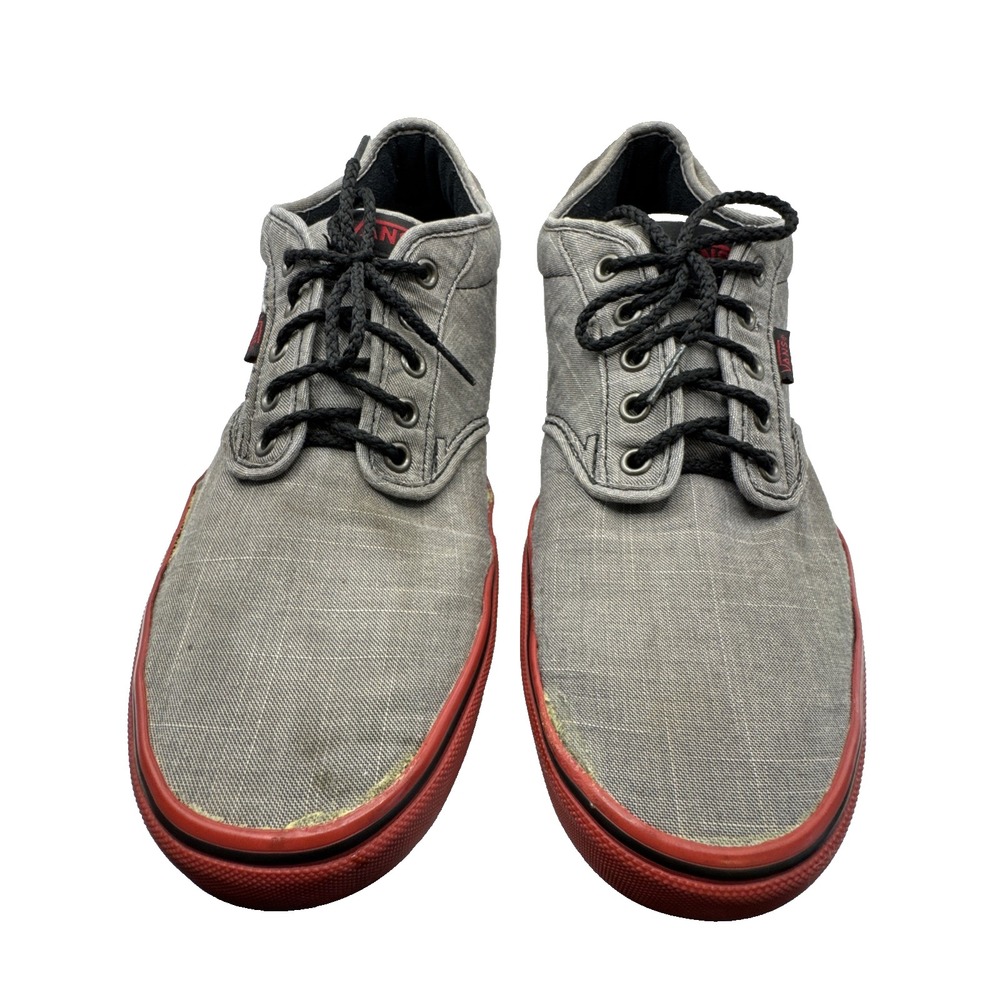 Vans Atwood Gray Canvas Mens Size 13 Skate Shoes Sneakers Red Sole Low Top